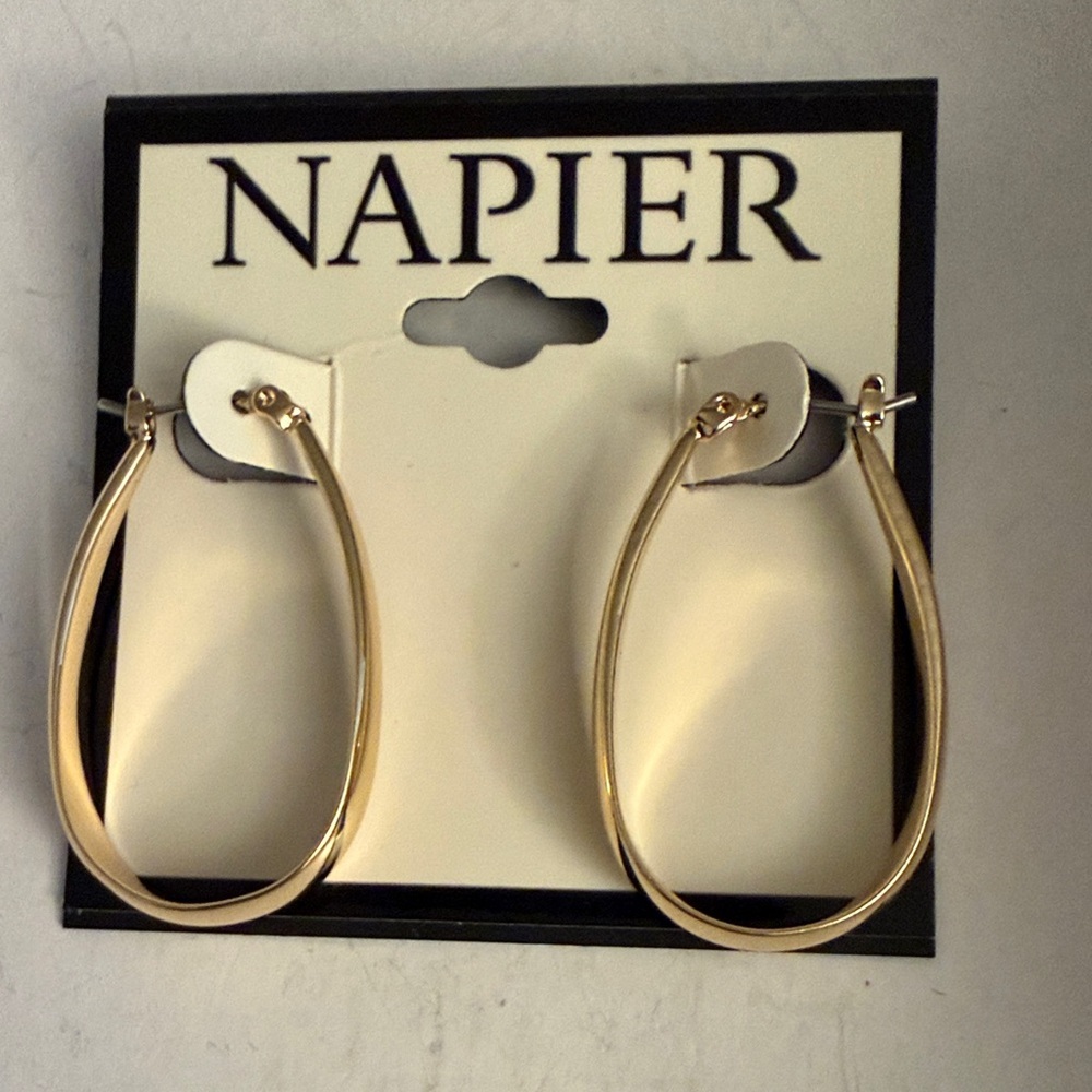 Napier Elegant Gold Hoop Earrings